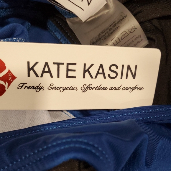 Kate Kasin Tropical Blue Halter Swim Dress Size S - Picture 9 of 13